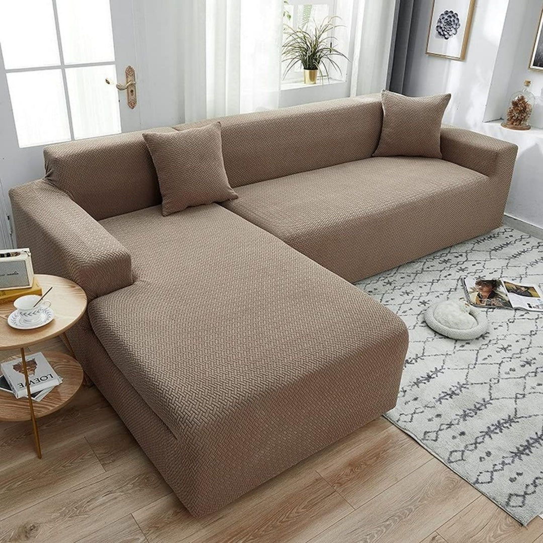 Divano confortevole con ante rivestimento in tessuto oro