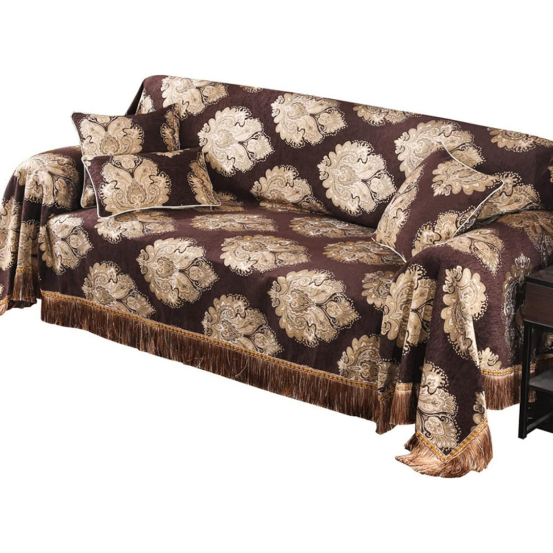 Divano confortevole Copridivano Componibili, Copridivano Tessuto Jacquard nero