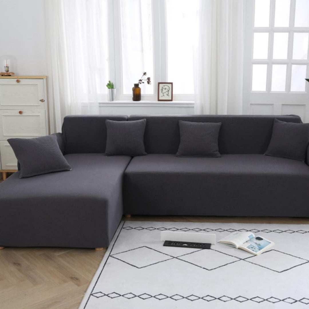 Divano da soggiorno modulare rivestimento in tessuto grigio