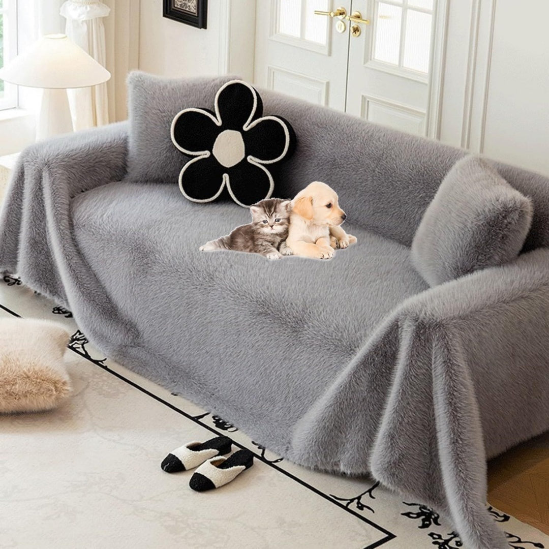 Divano da soggiorno Copridivano Peluche Posti Coperture Divani grigio