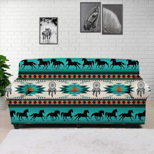 Divano confortevole Tribal Horse Americano Azteco Antiscivolo nero