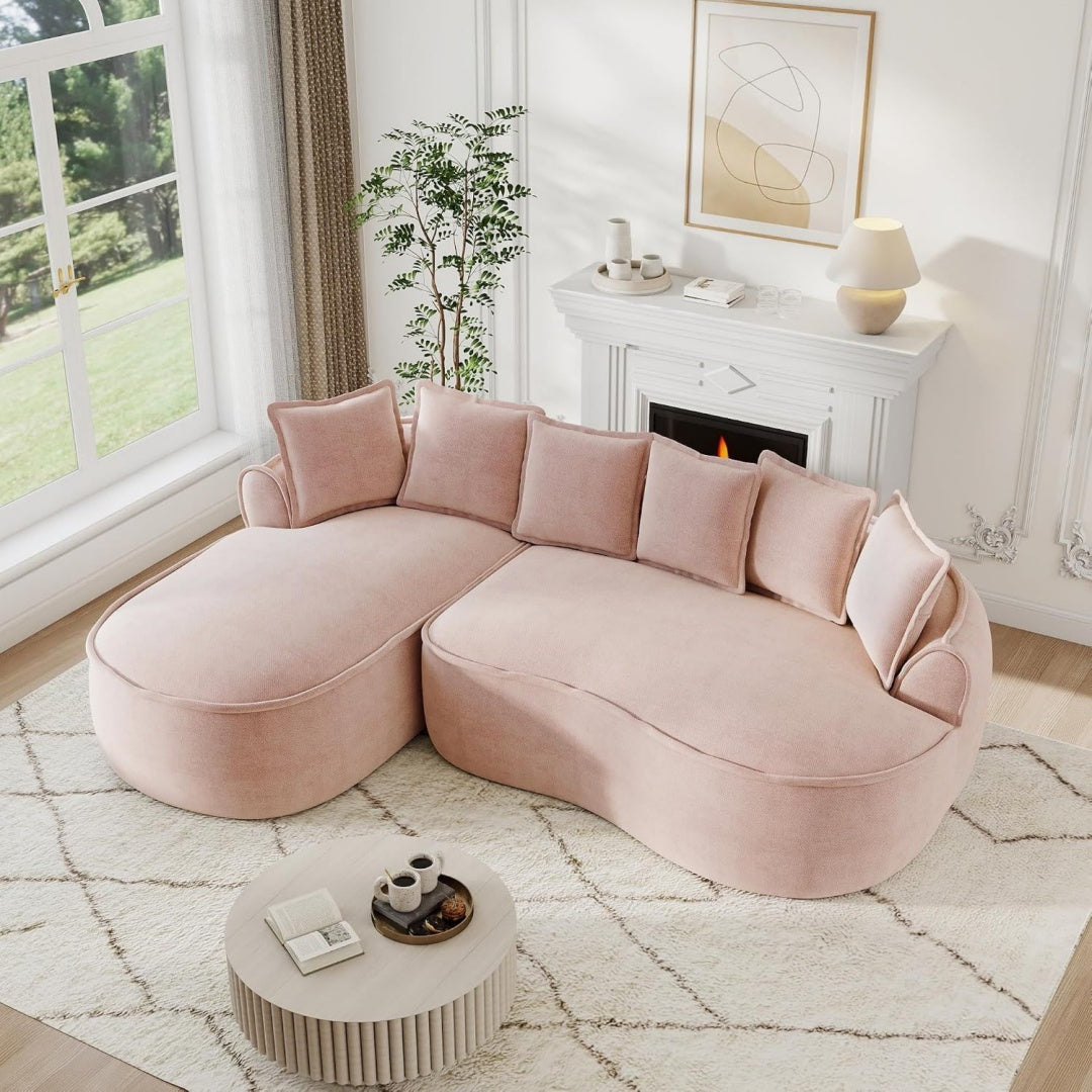 Divano confortevole reclinabile modulare rosa