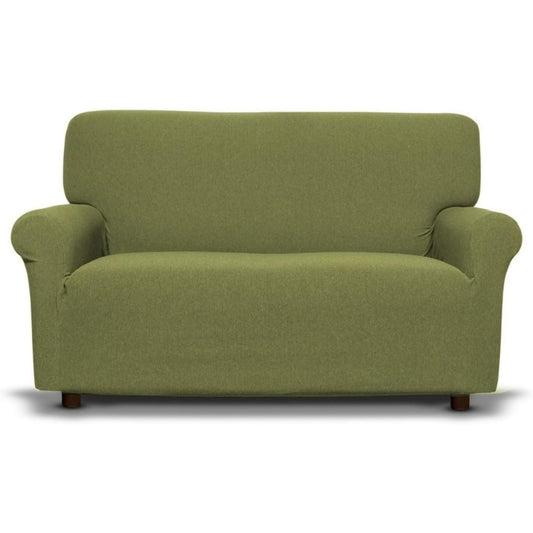 Seduta imbottita verde con braccioli
