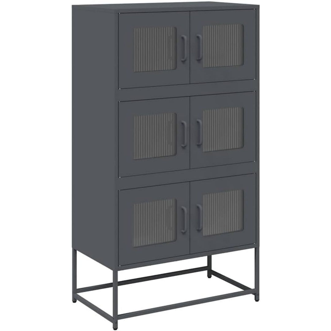 Credenza da soggiorno con ante struttura in acciaio antracite
